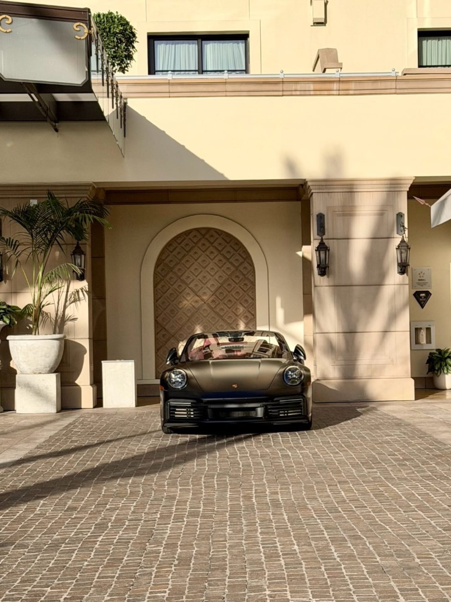 Satin black Porsche 911 Turbo S picture car with Bordeaux red interior